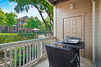 Outside sitting area at Alden Place at South Square, Durham, North Carolina